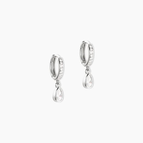 Cr&eacute;oles Yvane Argent Blanc Oxyde De Zirconium - Cr&eacute;oles Femme | Marc Orian