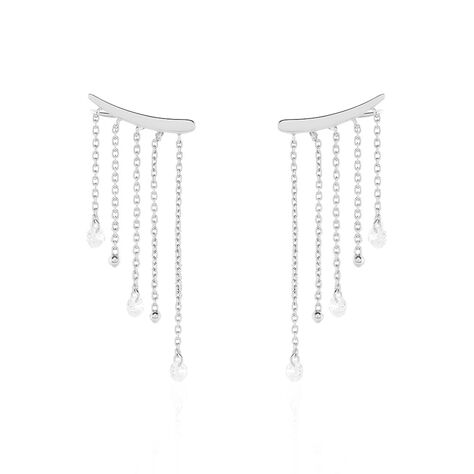 Boucles D'oreilles Pendantes Cainan Argent Blanc Oxyde De Zirconium - Pendantes Femme | Marc Orian