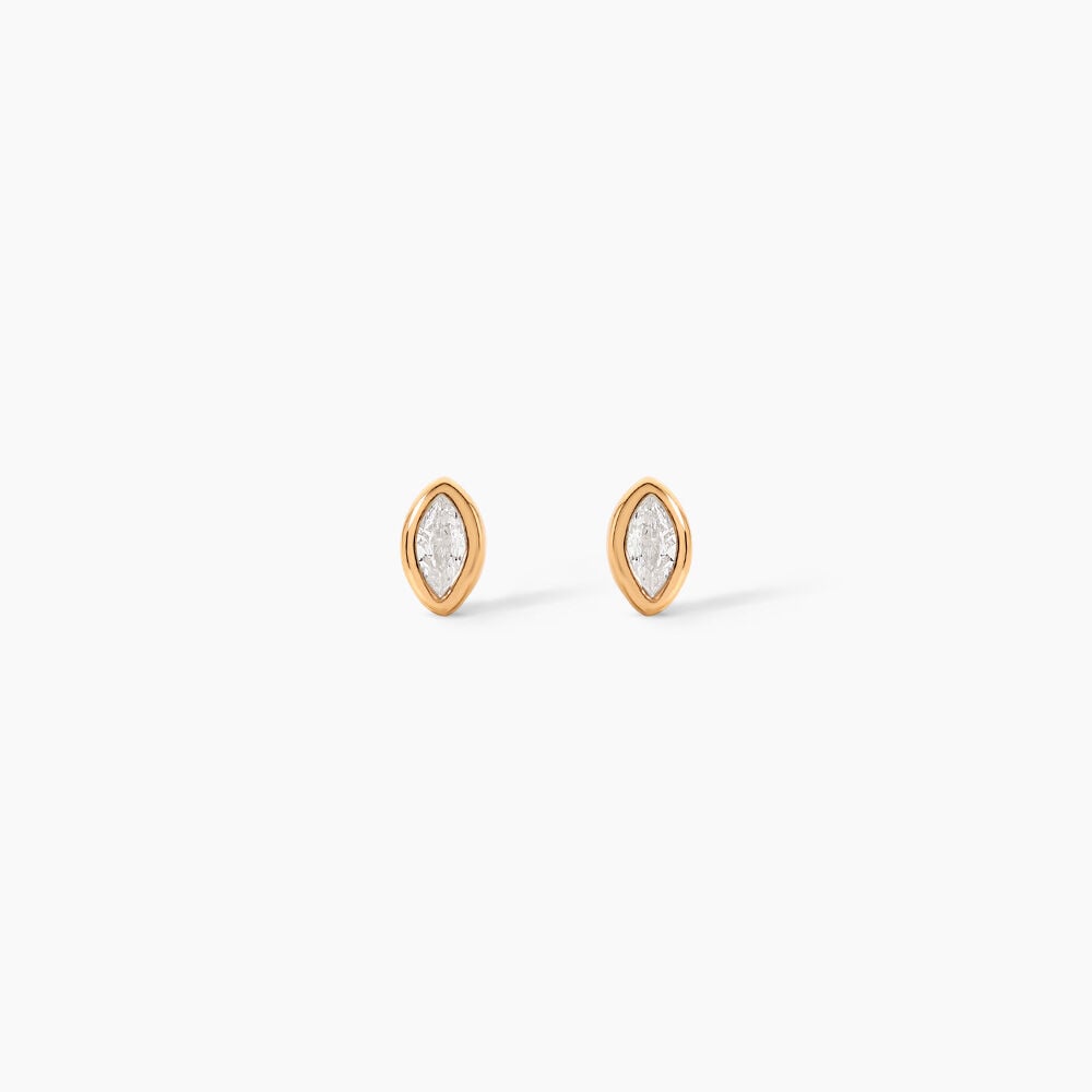 Boucles D'Oreilles Puces Steffie Plaqu&eacute; Or Jaune Oxyde De Zirconium - Puces Femme | Marc Orian
