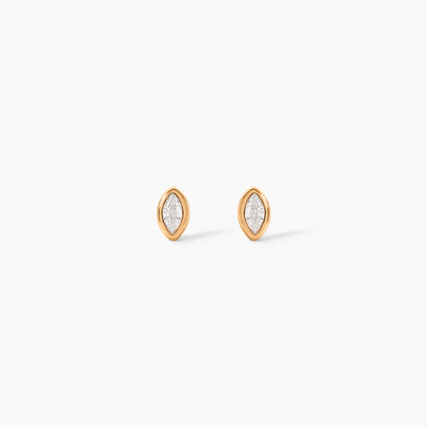 Boucles D'Oreilles Puces Steffie Plaqu&eacute; Or Jaune Oxyde De Zirconium - Puces Femme | Marc Orian