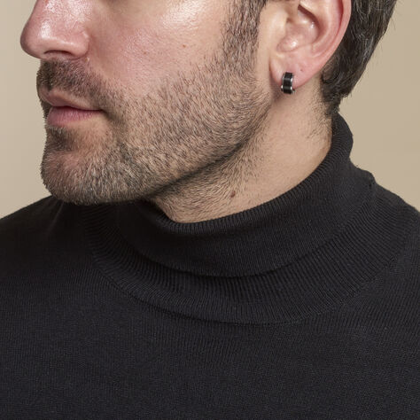 Créoles Odi Acier Argenté - Boucles d'oreilles Créoles Homme | Marc Orian