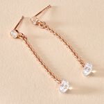 Boucles D'oreilles Pendantes Constantin Argent Rose Oxyde De Zirconium - Pendantes Femme | Marc Orian