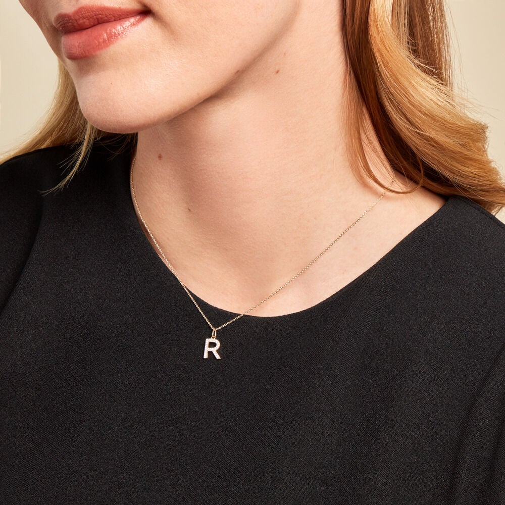 Pendentif Lettre R Or Jaune Oxyde - Pendentifs Famille | Marc Orian