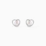 Boucles D'Oreilles Puces Ecume Argent Blanc Perle De Culture - Puces Femme | Marc Orian