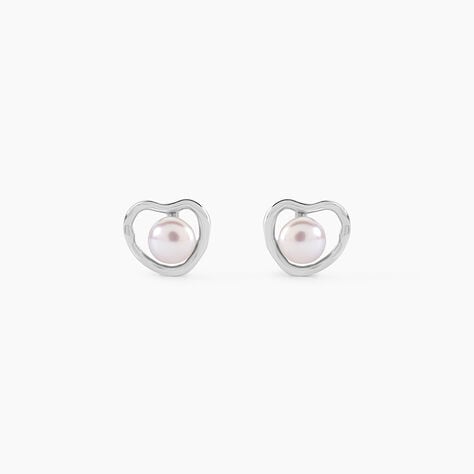Boucles D'Oreilles Puces Ecume Argent Blanc Perle De Culture - Puces Femme | Marc Orian