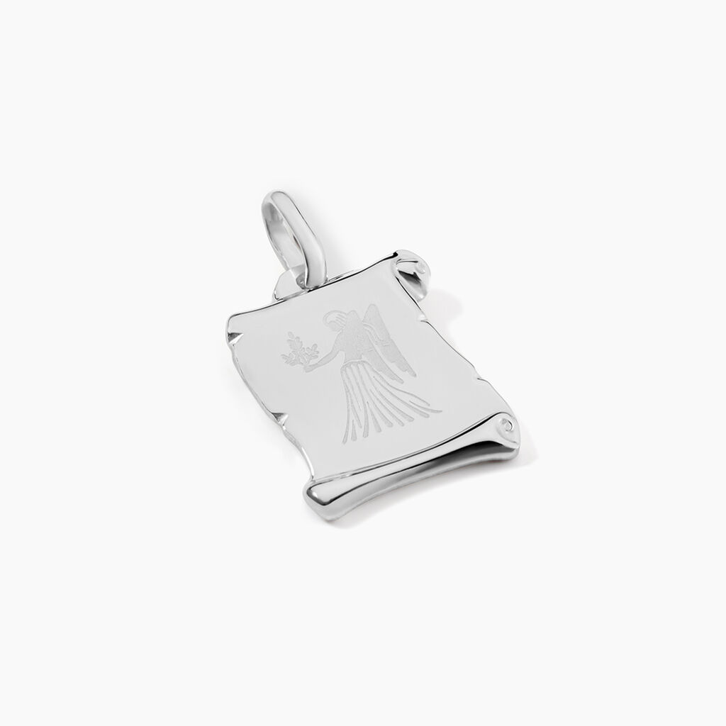 Pendentif Zodiaque Parchemin Argent Blanc - Bijoux personnalis&eacute;s Famille | Marc Orian