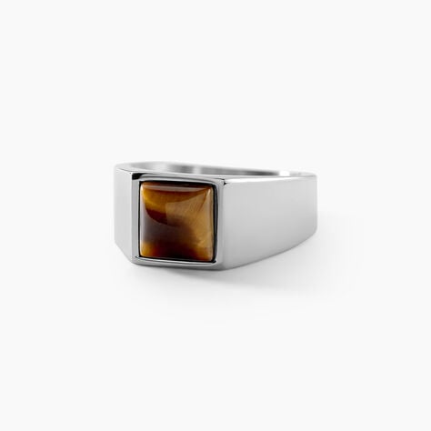 Chevaliere Acier Blanc Selim &oelig;il De Tigre - Bijoux fantaisie Homme | Marc Orian