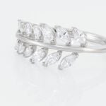 Bague Argent Blanc Cristobal Feuille Oxydes De Zirconium - Bijoux fantaisie Femme | Marc Orian