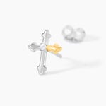 Boucles D'Oreilles Puces Or Jaune Argent Blanc Oxyde De Zirconium - Puces Femme | Marc Orian