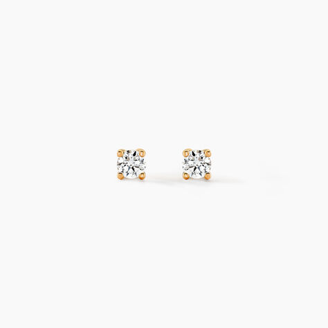 Boucles D'oreilles Puces Aphrodite Or Jaune Diamant - Puces Famille | Marc Orian