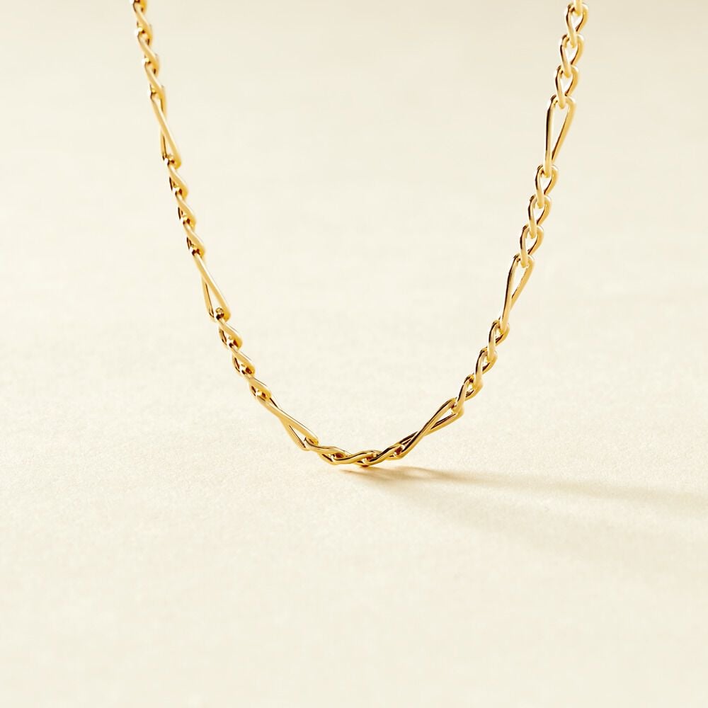 Chaîne Cameo Maille Alternee 1/3 Or Jaune - Chaines Femme | Marc Orian