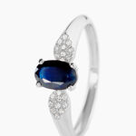 Bague Edgina Or Blanc Saphir Et Diamant - Solitaires Femme | Marc Orian