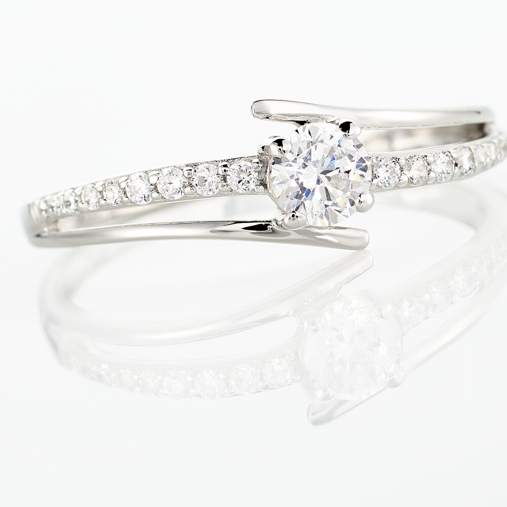 Bague April Or Blanc Oxyde De Zirconium - Solitaires Femme | Marc Orian