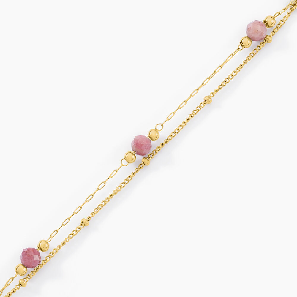 Bracelet Acier Jaune Rhodochrosite - Bracelets chaînes Femme | Marc Orian