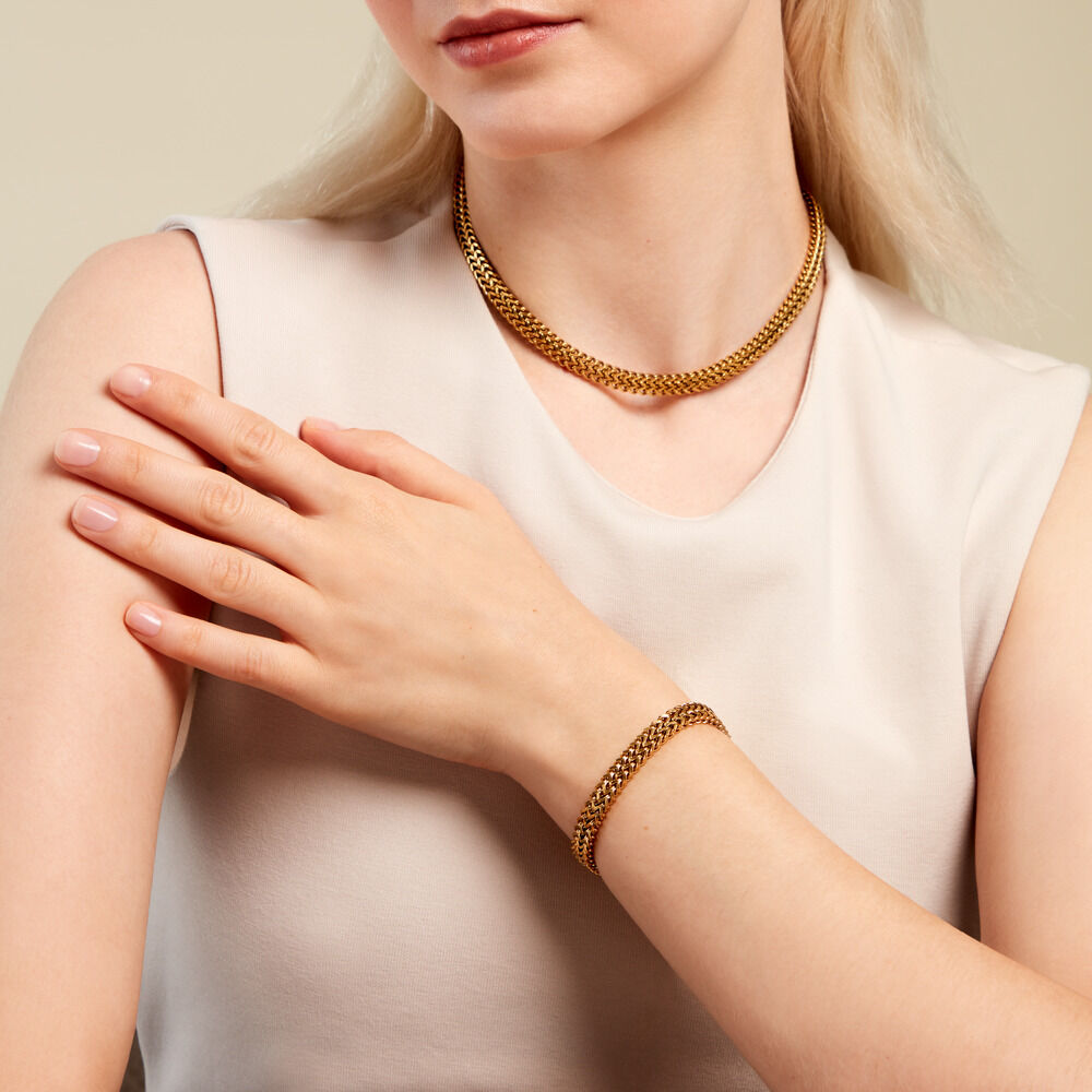 Bracelet Denia Acier Jaune - Bracelets chaînes Femme | Marc Orian