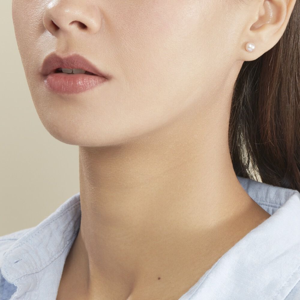 Boucles D'oreilles Puces Ursulina Or Jaune Perle De Culture - Boucles d'oreilles mariage Femme | Marc Orian
