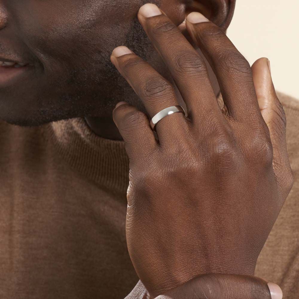 Alliance Artemissia Ruban Plat Or Blanc - Alliances duo Unisex | Marc Orian