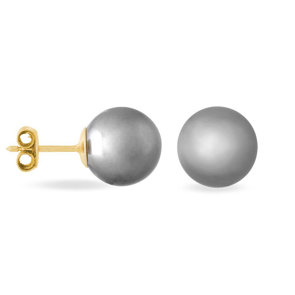 Boucles D'oreilles Puces Lu-ann Or Jaune Perle De Culture De Tahiti - Puces Femme | Marc Orian