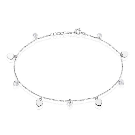 Chaîne De Cheville Delarie Argent Blanc Oxyde De Zirconium - Chaines de cheville Femme | Marc Orian