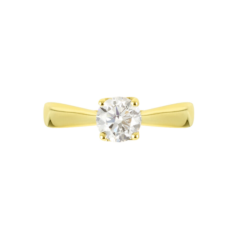 Bague Solitaire Vicoeuria Or Jaune Diamant Synth&eacute;tique - Parures de mariage Femme | Marc Orian