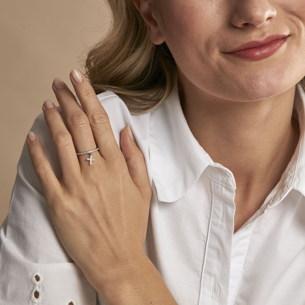 Bague Gorane Argent Blanc Oxyde De Zirconium - Bagues breloque Femme | Marc Orian