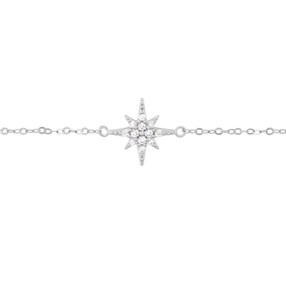 Bracelet Or Blanc Astrale Oxyde De Zirconium - Bracelets cha&icirc;nes Femme | Marc Orian