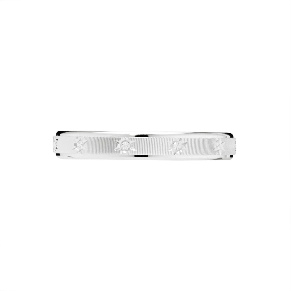 Alliance Pricilia Ruban Plat Or Blanc - Alliances duo Unisex | Marc Orian