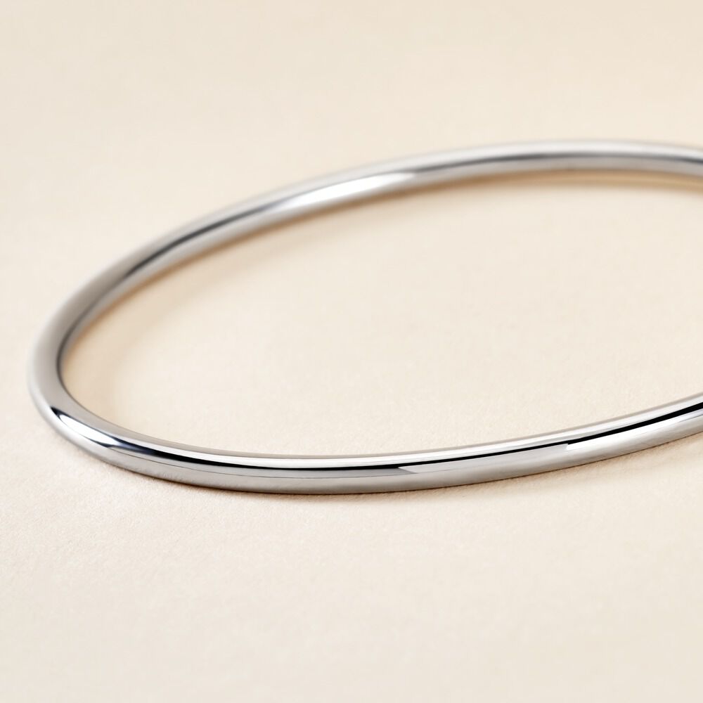 Bracelet Jonc Tabata Argent Blanc - Bracelets joncs Femme | Marc Orian