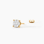 Boucles D'oreilles Puces Charlene Or Jaune Diamant Synthetique - Boucles d'oreilles mariage Femme | Marc Orian