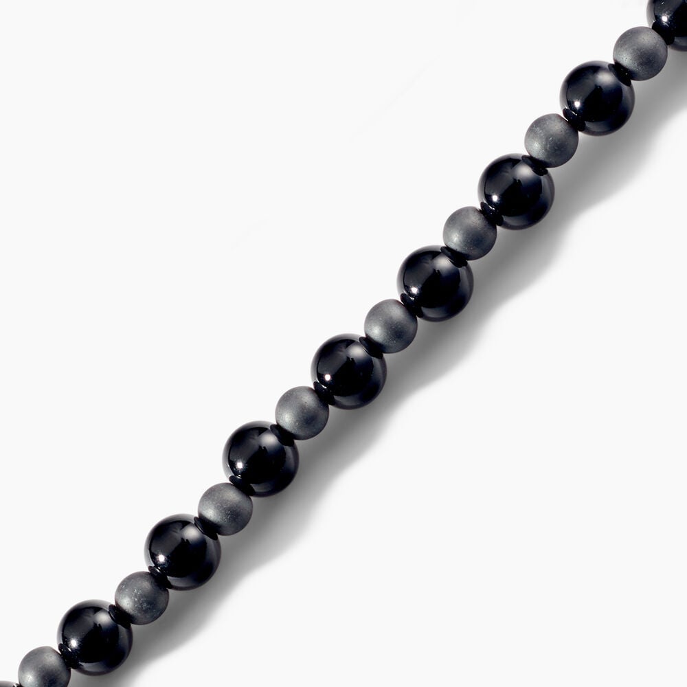 Bracelet Younes Acier Argenté Agate Hématite - Nouveautés Homme | Marc Orian