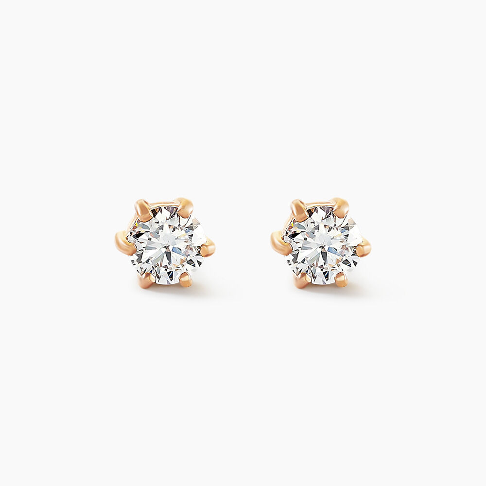 Boucles D'oreilles Puces Yléna Plaqué Or Jaune Oxyde De Zirconium - Puces Femme | Marc Orian