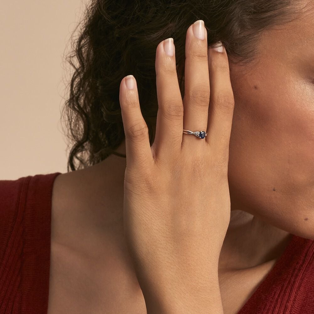 Bague Cassie Or Blanc Saphir Et Diamant - Solitaires Femme | Marc Orian