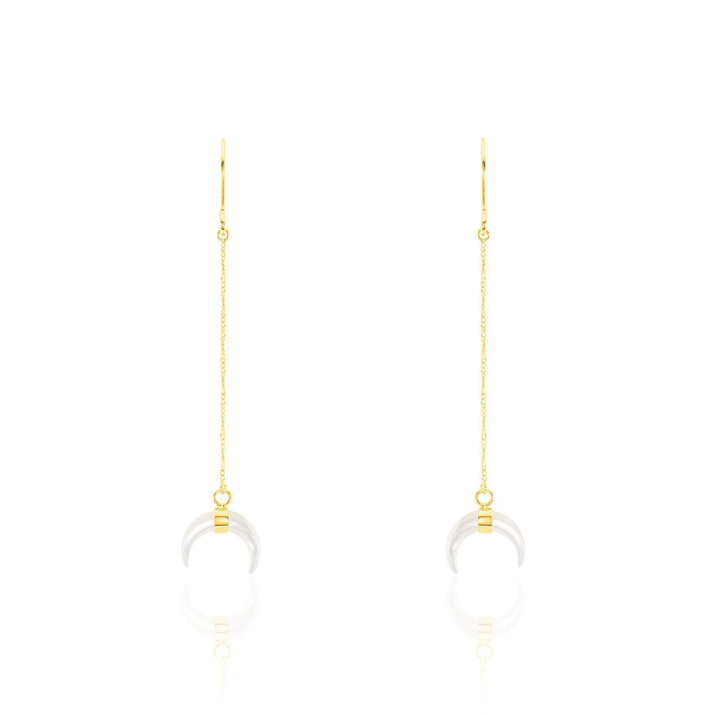 Boucles D'oreilles Pendantes Solange Or Jaune Nacre - Pendantes Femme | Marc Orian