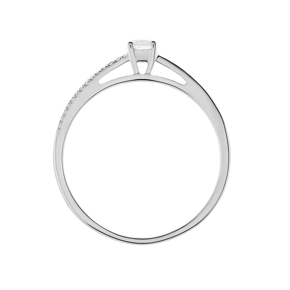 Bague Solitaire Alexandra Or Blanc Diamant - Parures de mariage Femme | Marc Orian