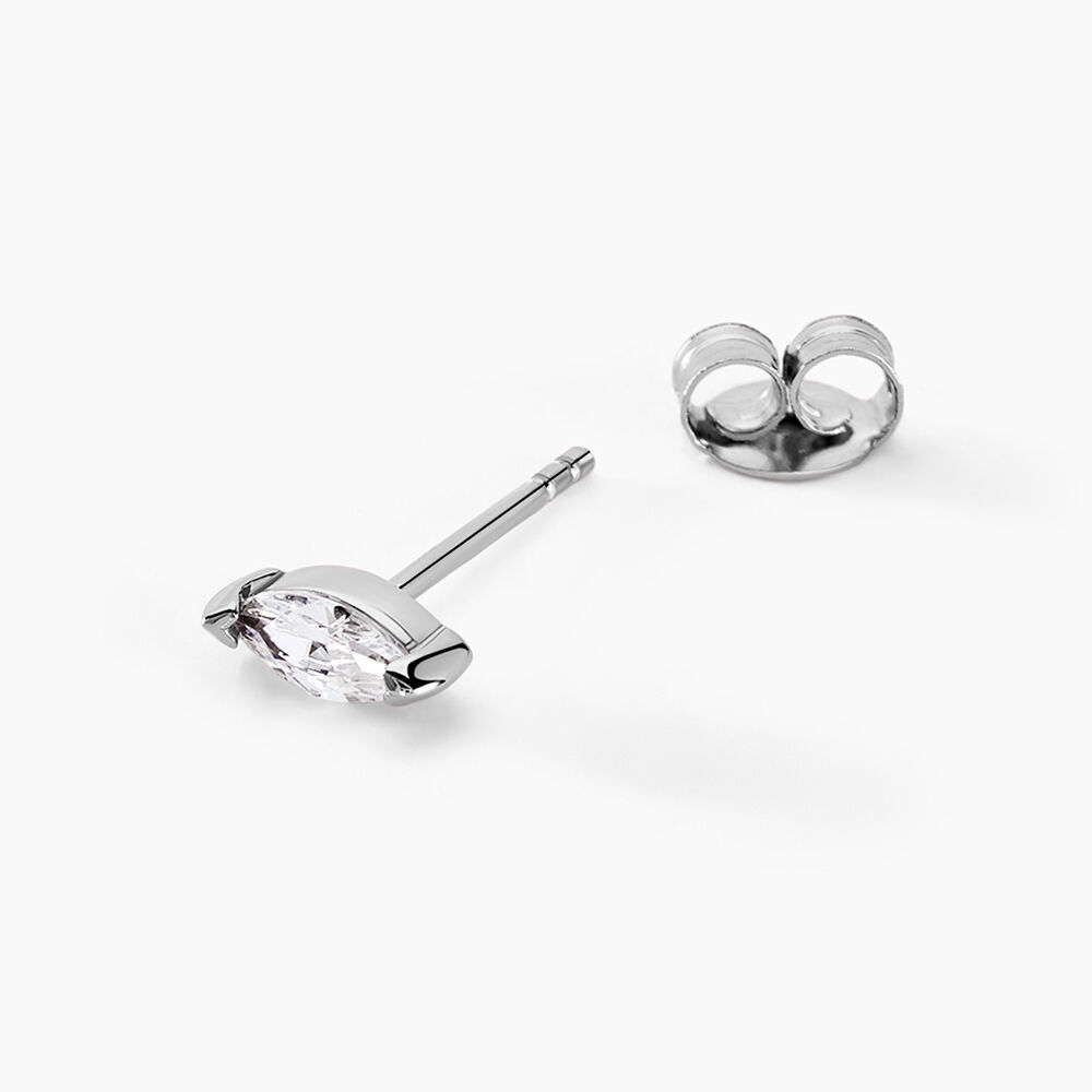 Boucles D'oreilles Puces Eclat D'Aurore Argent Blanc Oxydes De Zirconium - Puces Femme | Marc Orian