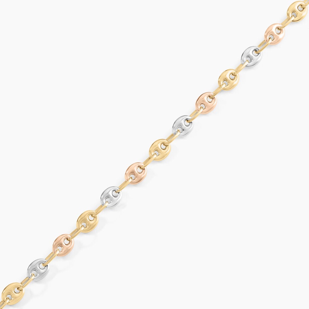 Bracelet Dami Maille Grain De Caf&eacute; Or Tricolore - Bracelets mailles Femme | Marc Orian