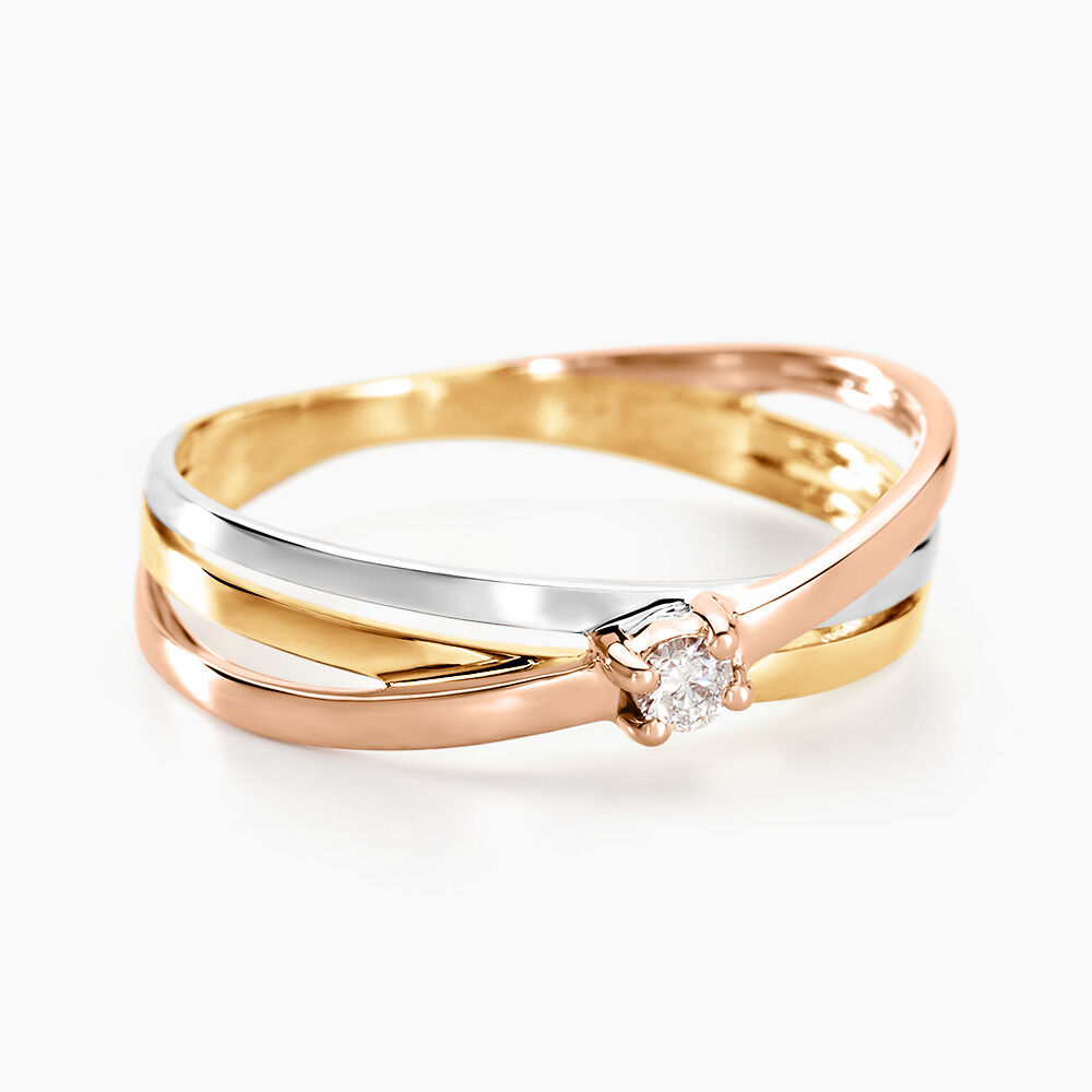 Bague Solitaire Gisla Or Tricolore Diamant - Solitaires Femme | Marc Orian