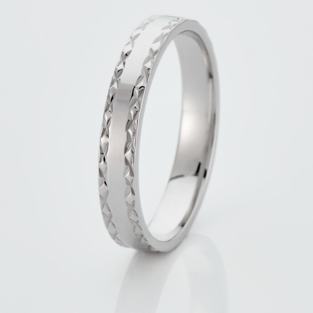 Alliance Ghislain Argent Blanc - Alliances créatives Homme | Marc Orian