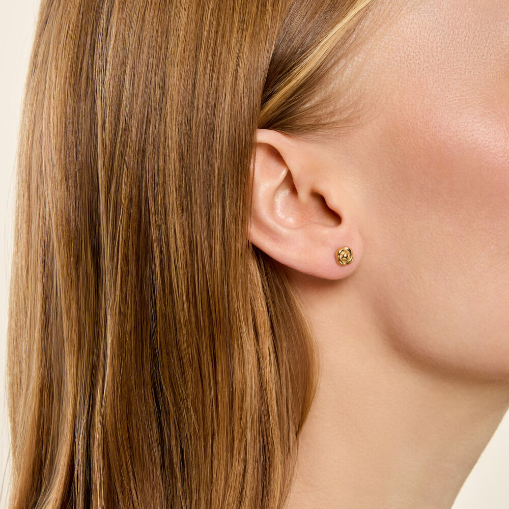Boucles D'Oreilles Puces Gennaro Argent Dor&eacute; A L'Or 750/1000 - Puces Femme | Marc Orian