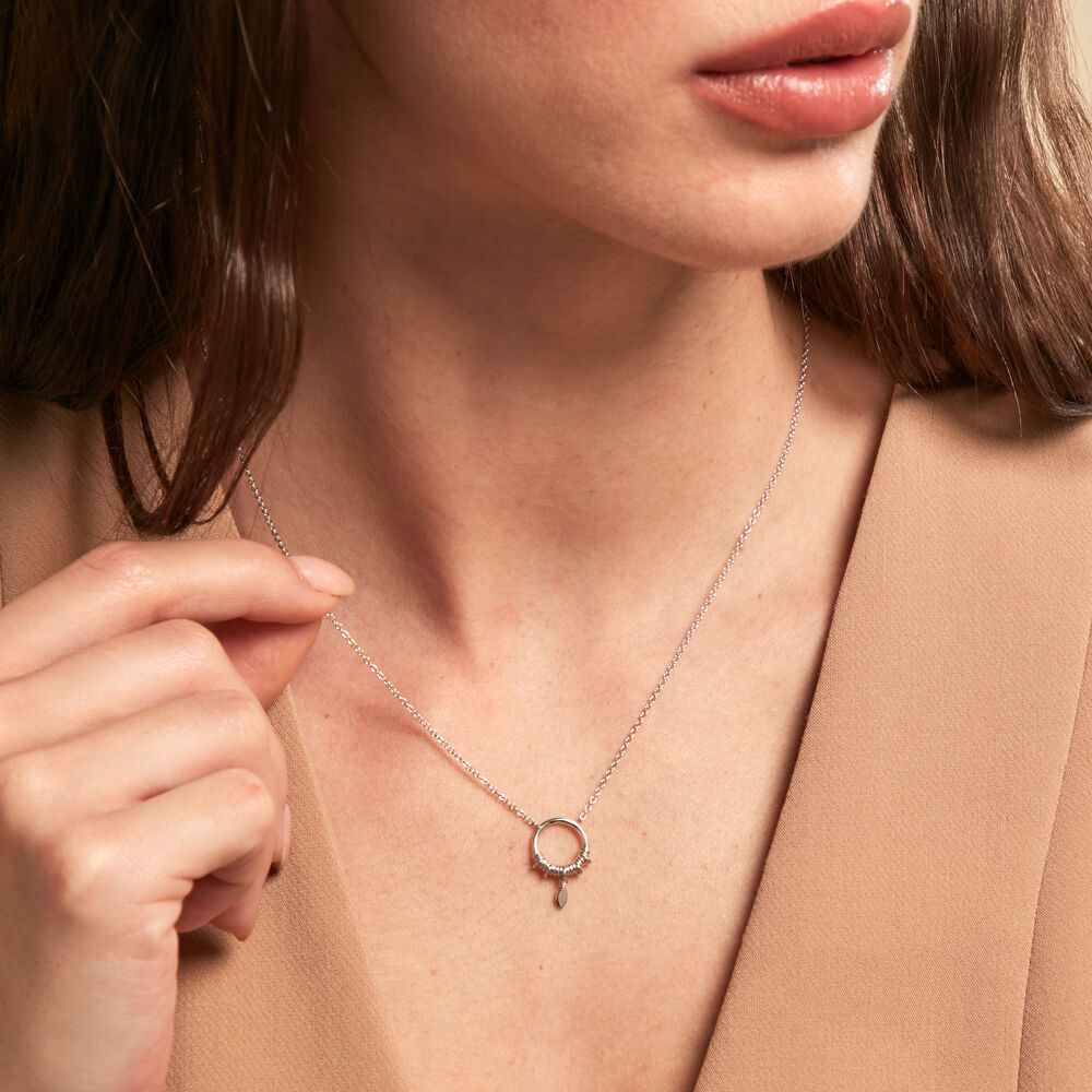 Collier Dhyana Argent Blanc - Colliers Femme | Marc Orian