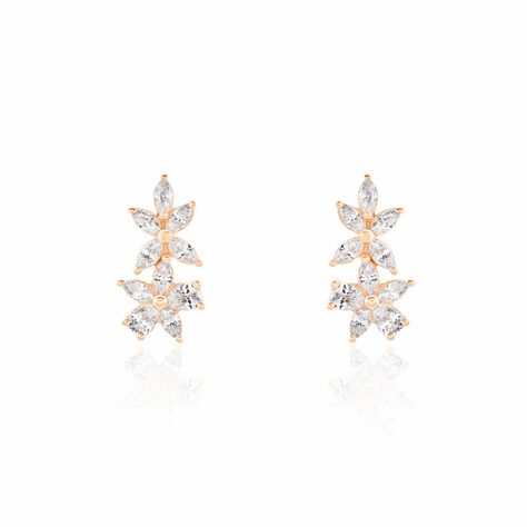 Boucles D'oreilles Puces Oralie Argent Rose Oxyde De Zirconium - Puces Femme | Marc Orian