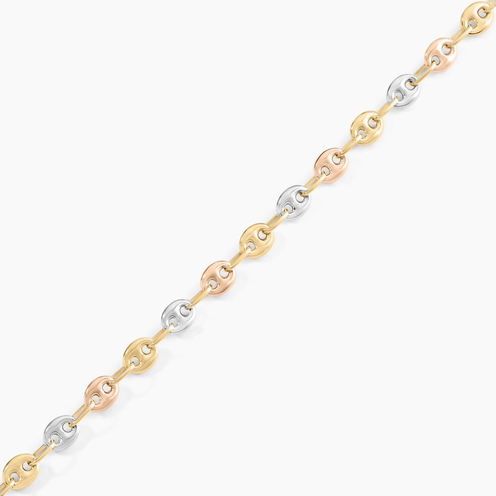 Bracelet Dami Maille Grain De Caf&eacute; Or Tricolore - Bracelets mailles Femme | Marc Orian