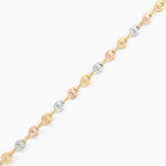 Bracelet Dami Maille Grain De Caf&eacute; Or Tricolore - Bracelets mailles Femme | Marc Orian