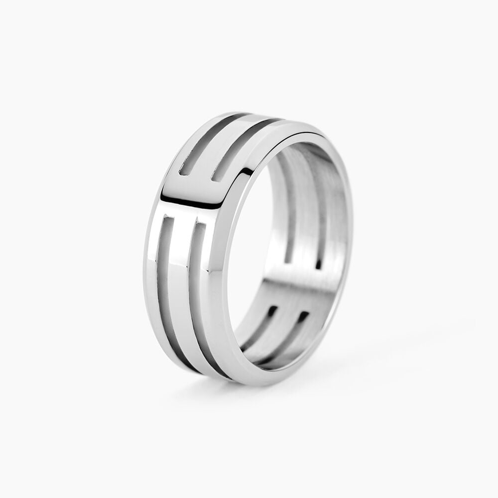 Bague Halden Acier Blanc - Bijoux fantaisie Homme | Marc Orian