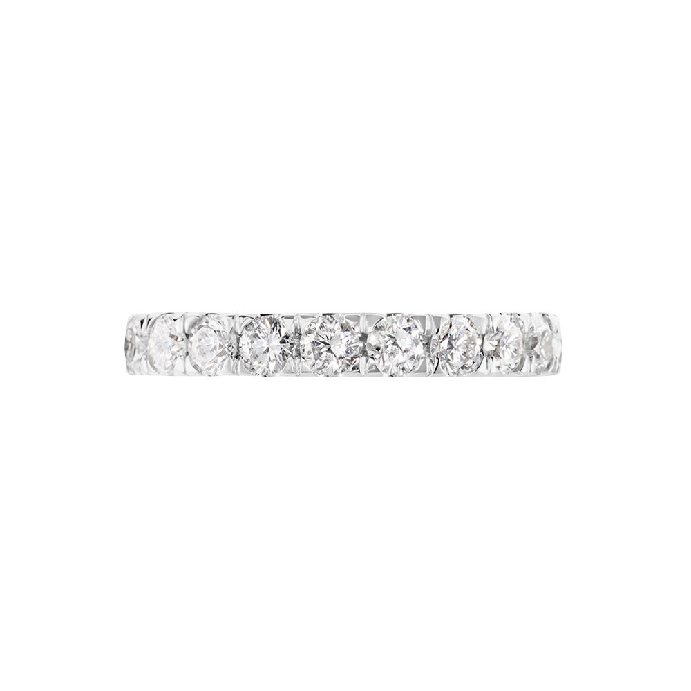 Demi Alliance Pristina Or Blanc Diamant Synthétique - Alliances avec pierres Femme | Marc Orian