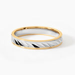 Alliance Raye Mat Ruban Plat Or Bicolore - Alliances duo Unisex | Marc Orian