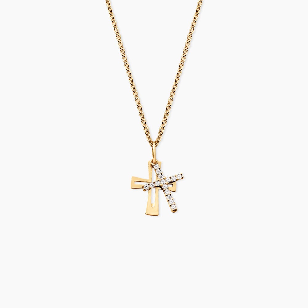 Pendentif Canice Argent Dor&eacute; A L'Or 750/1000 Oxyde De Zirconium - Pendentifs Femme | Marc Orian