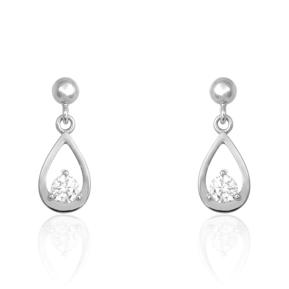 Boucles D'oreilles Puces Bethilda Argent Blanc Oxyde De Zirconium - Puces Femme | Marc Orian
