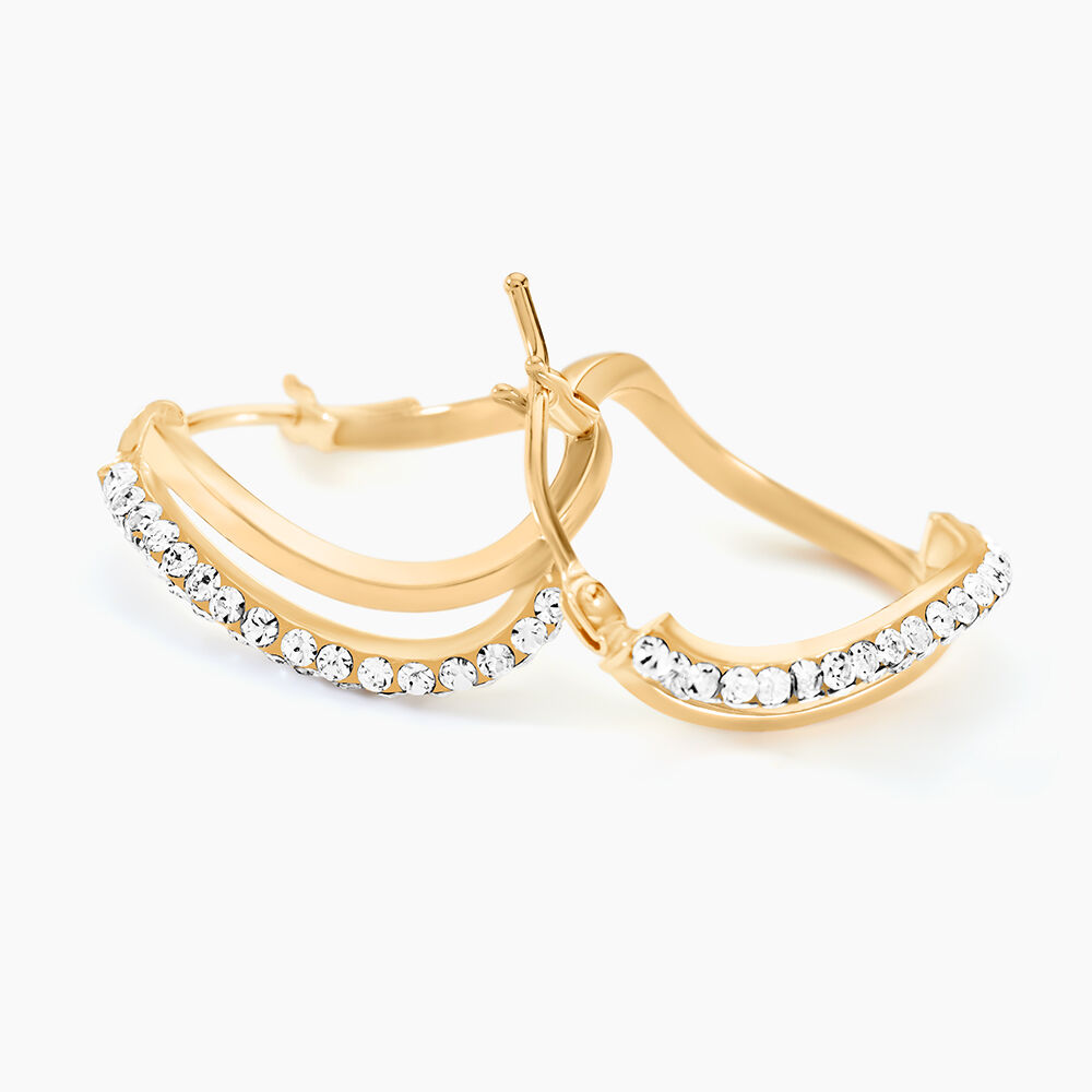 Cr&eacute;oles Hekate Or Jaune Strass - Cr&eacute;oles Femme | Marc Orian