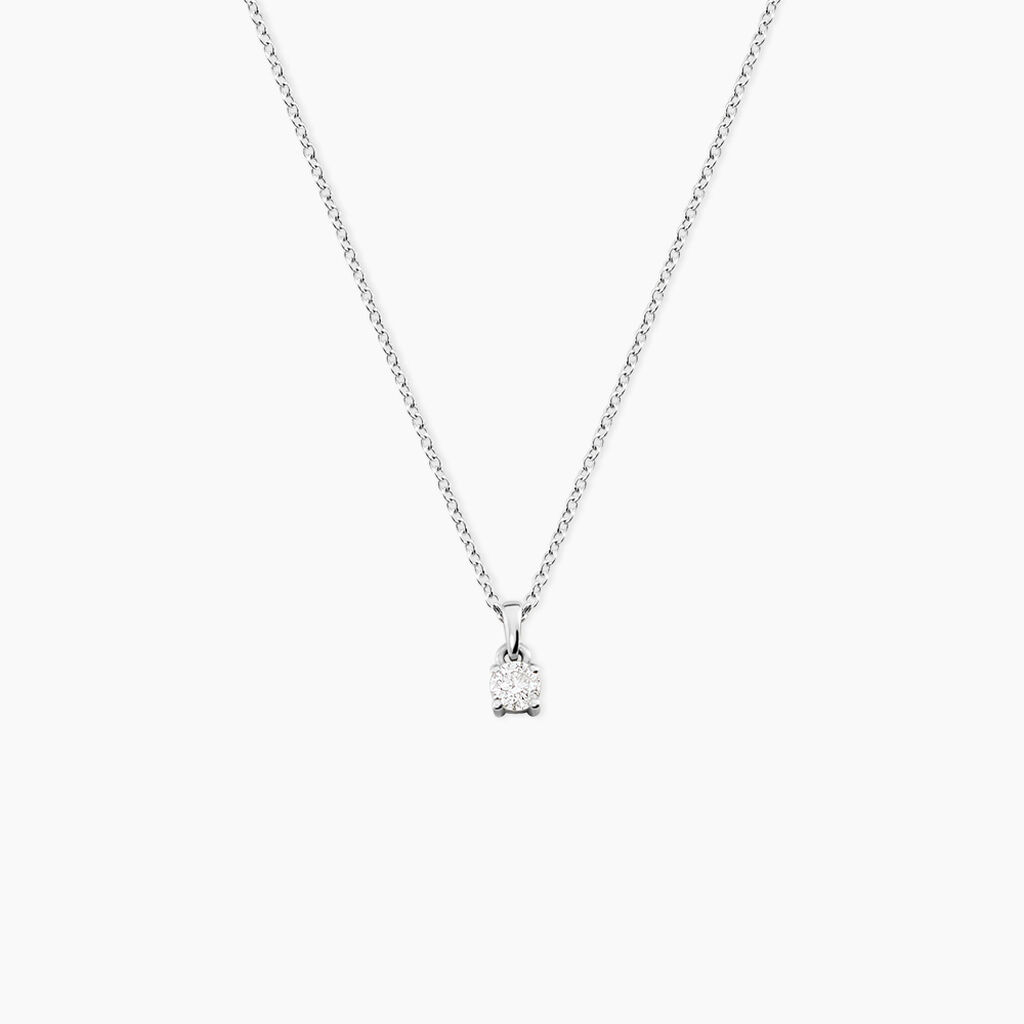 Collier Alexandra Or Blanc Diamant - Colliers solitaires Femme | Marc Orian